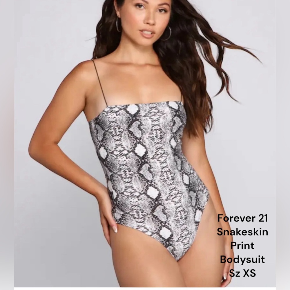 *Forever 21* Snakeskin Print Bodysuit Size S